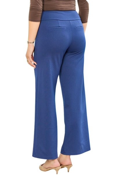 Dear Scarlett Womens Magic High Waist Wide Leg Regular Fit Pants, Navy - Image 2