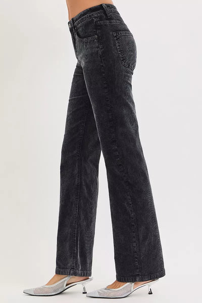 RISEN Tummy Control Mid Rise Straight Leg Corduroy Pants - Image 4