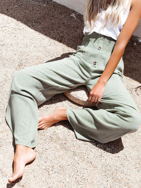 Full Size High-Waisted Textured Wide Leg Pants Plus Size - Image 7