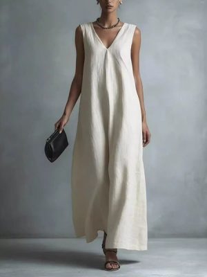 Full Size V-Neck Sleeveless Maxi Dress Plus Size