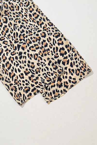 Parchment Leopard Drawstring Flowy Wide Leg Pants - Image 8