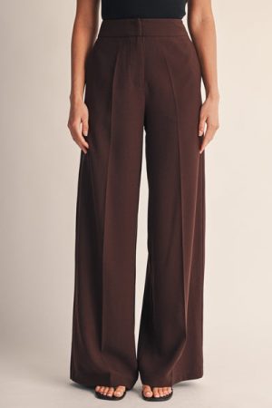 Billie Brown Tailored Wide Leg Pants