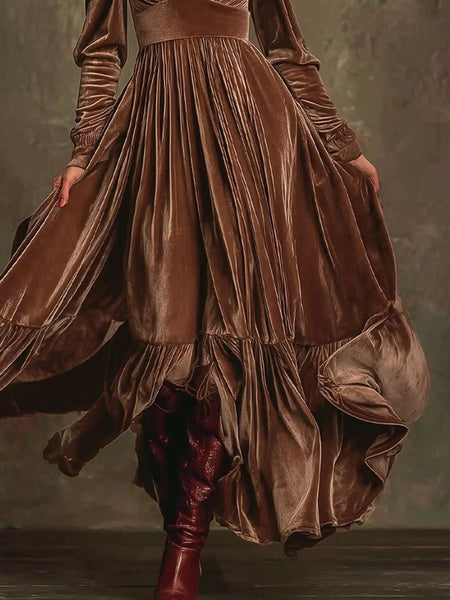 Ruffled Hem Long Sleeve Dress - Image 9