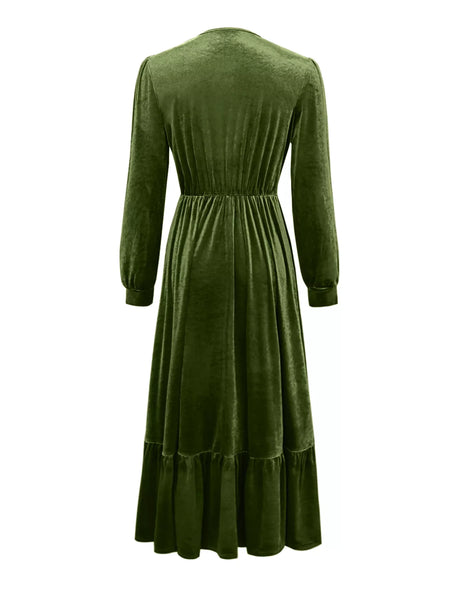 Ruffled Hem Long Sleeve Dress - Image 6