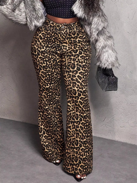 Leopard Wide Leg Pants