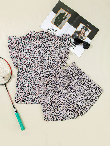 Leopard Print Cap Sleeve Top and Shorts Summer Set - Image 7