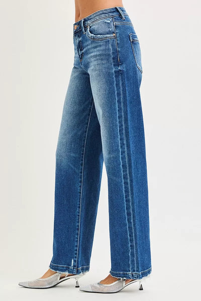RISEN Full Size Slouchy Baggy Jeans Pocket Side Seam Detail Plus Size - Image 4