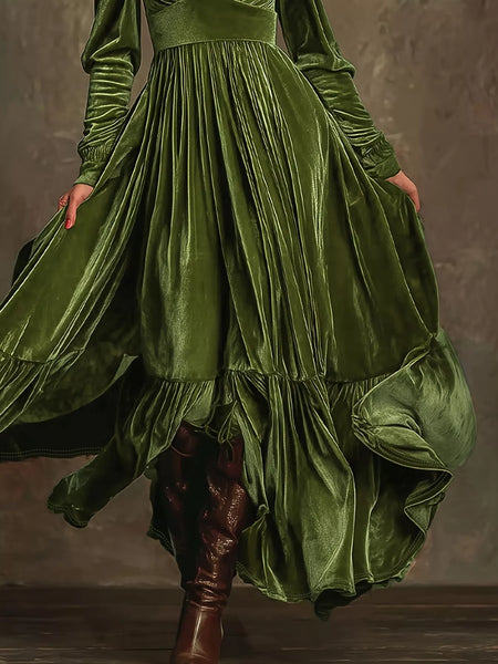 Ruffled Hem Long Sleeve Dress - Image 3