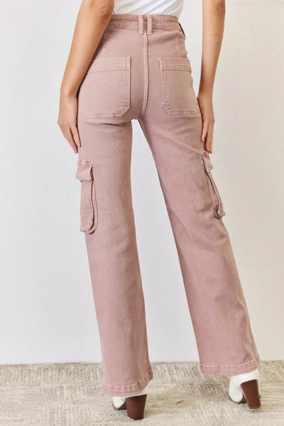 RISEN Full Size High Rise Cargo Wide Leg Jeans - Image 2