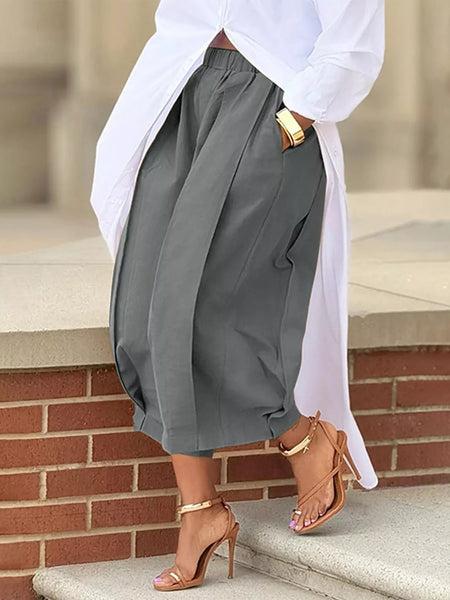 Wide Leg Pleated Detail Pants - Image 7