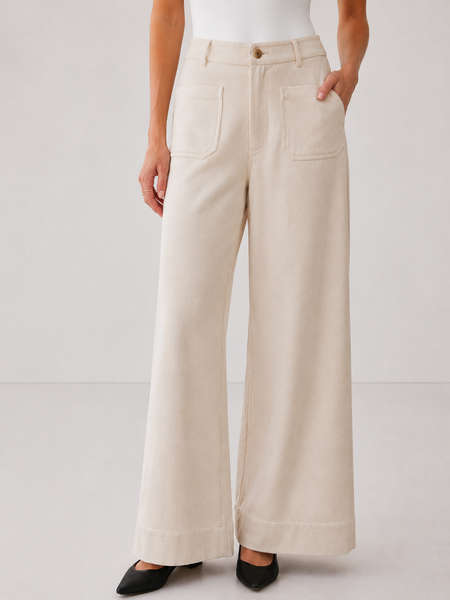 Faux Suede Wide Leg Pants - Image 3