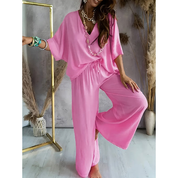 Women’s Lounge Set with Wide Leg Pant - Image 10