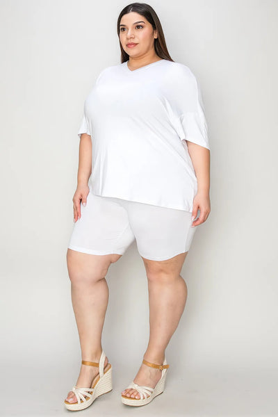 Basic Bae Bamboo Full Size V-Neck Drop Shoulder T-Shirt and Shorts Set - Image 34