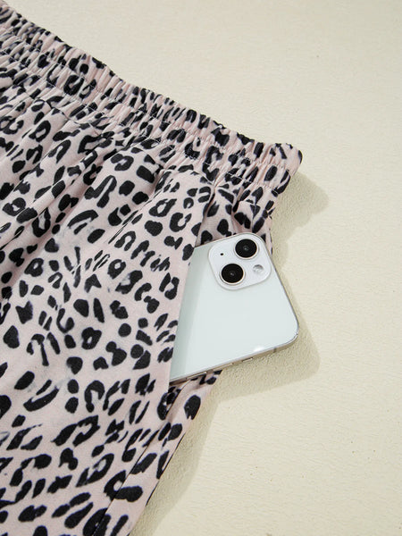 Leopard Print Cap Sleeve Top and Shorts Summer Set - Image 15