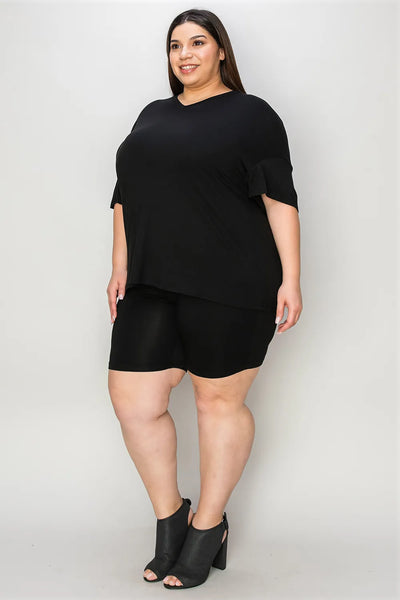 Basic Bae Bamboo Full Size V-Neck Drop Shoulder T-Shirt and Shorts Set - Image 25