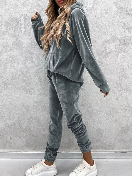 Kangaroo Pocket Hoodie and Pants Set - Image 4