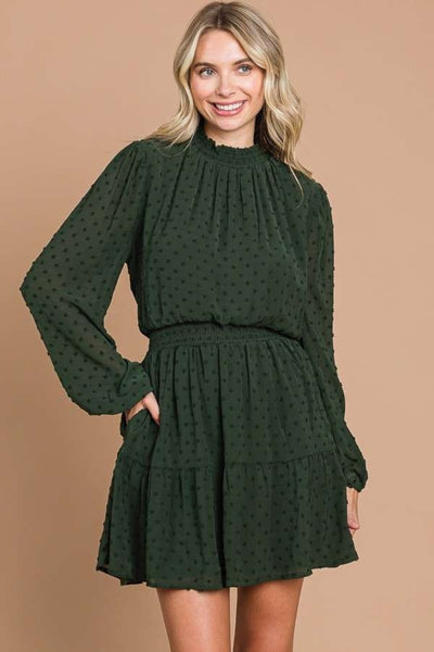 Culture Code Swiss Dot Smock Neck Mini Dress with Pockets - Image 4