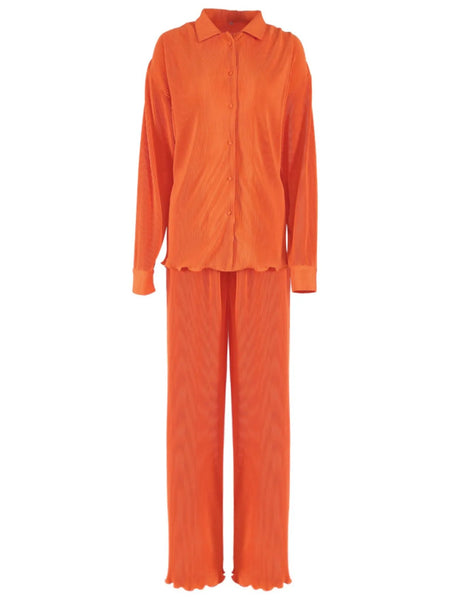 Button Up Long Sleeve Top and Pants Set - Image 5