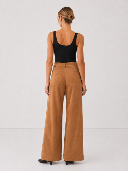 Faux Suede Wide Leg Pants - Image 6