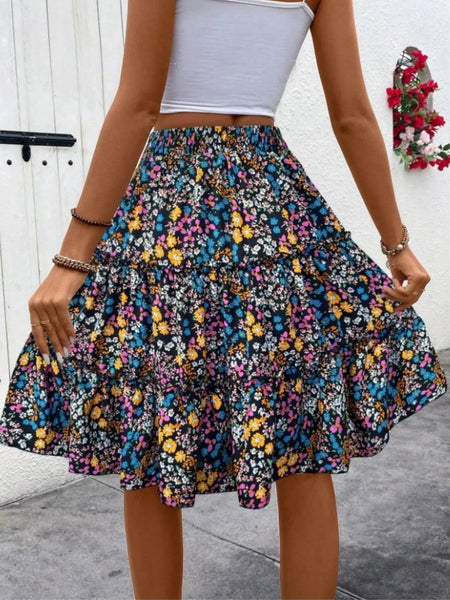 Floral Print Midi Skirt - Image 4