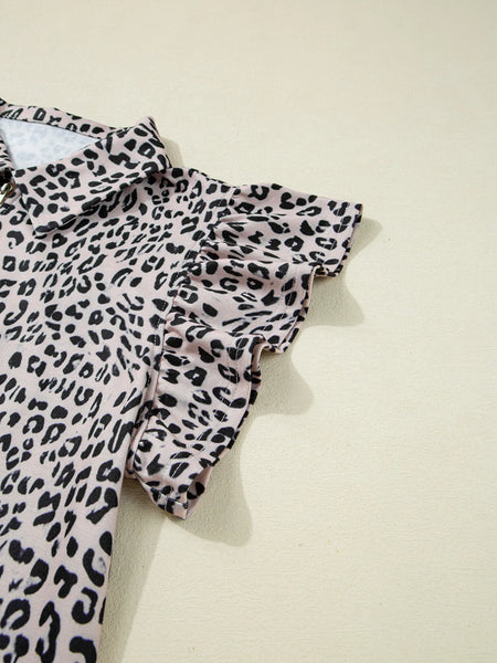Leopard Print Cap Sleeve Top and Shorts Summer Set - Image 13