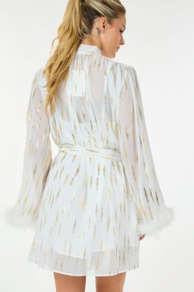 Metallic Print Short Dress - Image 7