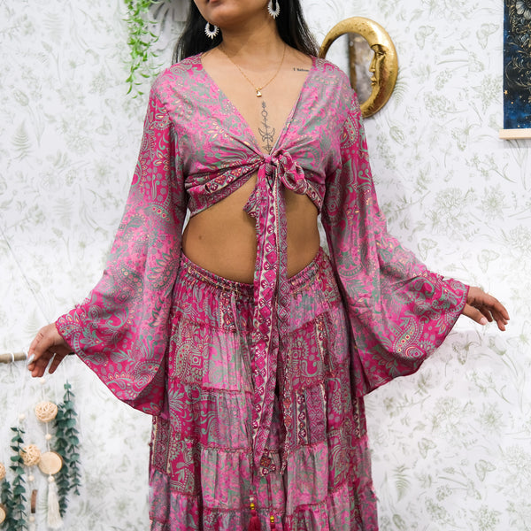 Ethereal Paisley Skirt with Ruffle Sleeve Top - Image 15
