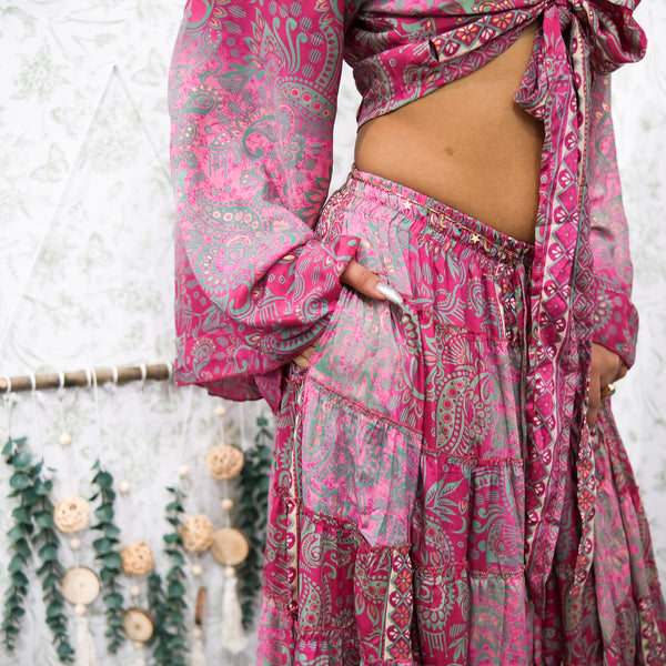 Ethereal Paisley Skirt with Ruffle Sleeve Top - Image 7