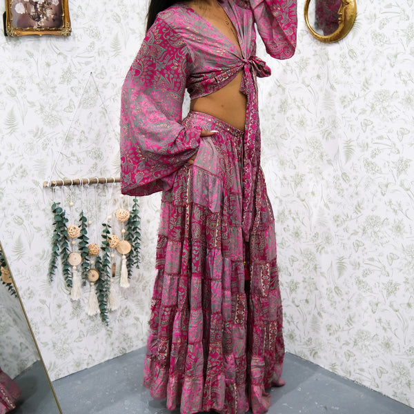 Ethereal Paisley Skirt with Ruffle Sleeve Top - Image 6