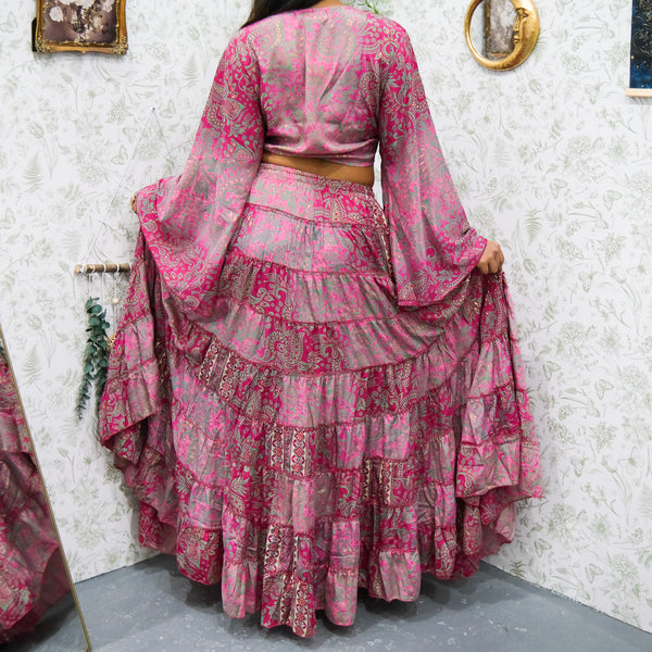 Ethereal Paisley Skirt with Ruffle Sleeve Top - Image 14