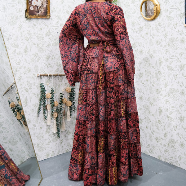Ethereal Paisley Skirt with Ruffle Sleeve Top - Image 9