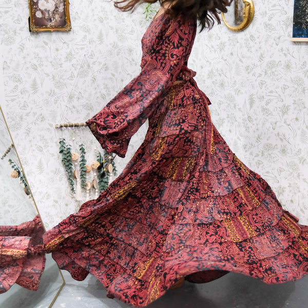Ethereal Paisley Skirt with Ruffle Sleeve Top - Image 10