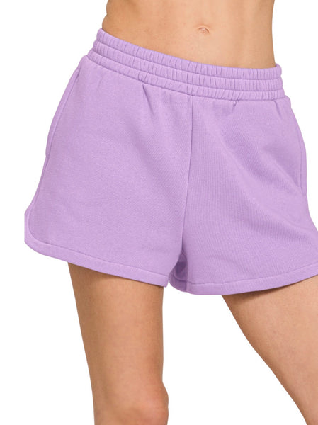 FLEECE ELASTIC WAISTBAND DOLPHIN SHORTS - Image 4