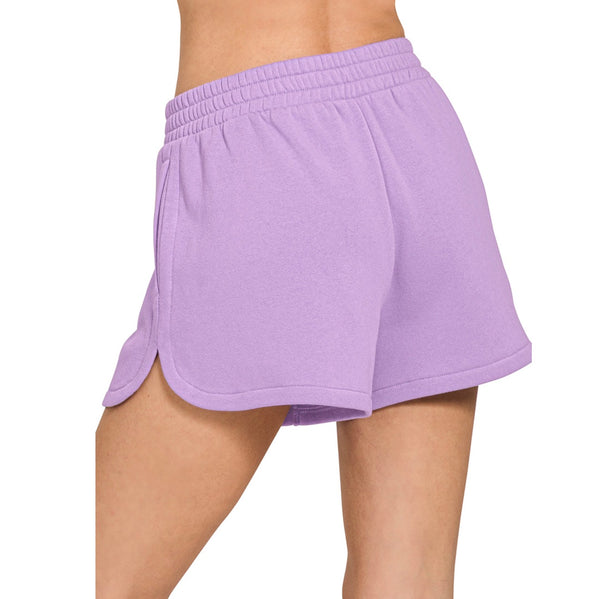 FLEECE ELASTIC WAISTBAND DOLPHIN SHORTS - Image 6