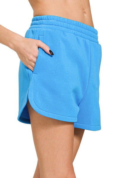 FLEECE ELASTIC WAISTBAND DOLPHIN SHORTS - Image 7