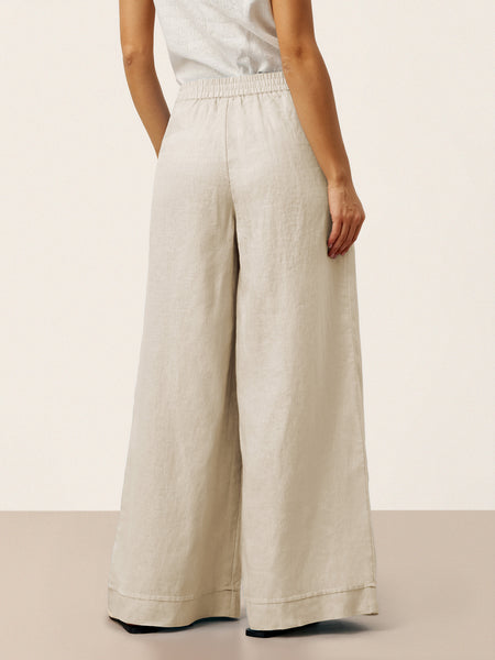 100% Linen Sculpted Pleat Elasticated Back Relaxed Pants VERIDIANA - Image 12