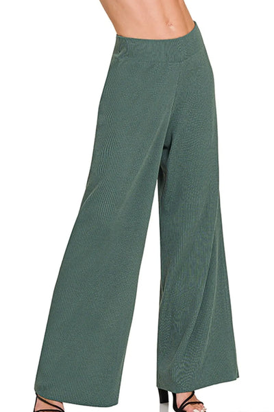 Zenana Viscose Ribbed Sweater Pants