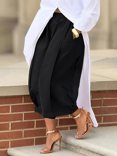 Wide Leg Pleated Detail Pants - Image 2