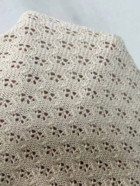 Openwork Button Up Top and Skirt Sweater Set - Image 4