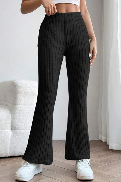 Basic Bae Full Size Ribbed High Waist Flare Pants - Image 3