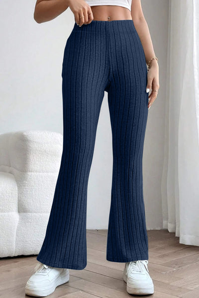 Basic Bae Full Size Ribbed High Waist Flare Pants - Image 12