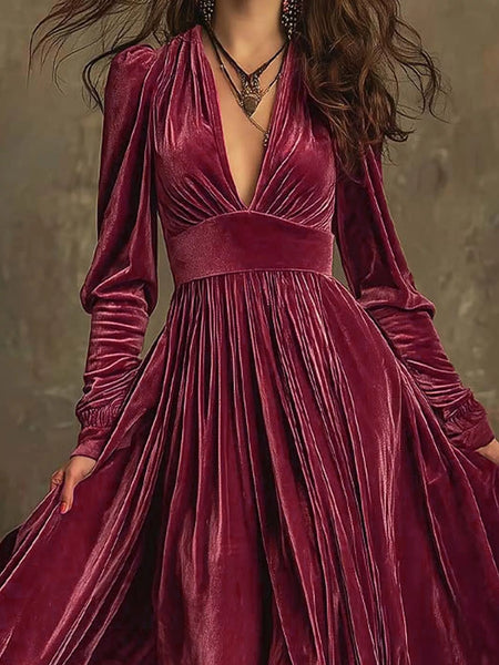 Ruffled Hem Long Sleeve Dress - Image 13