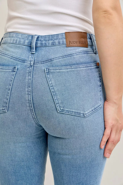 Judy Blue Full Size Mid Rise Bootcut Jeans with Contrast Wash & Front Patch Pockets Plus Size - Image 10