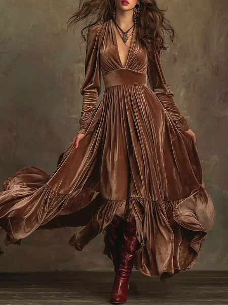 Ruffled Hem Long Sleeve Dress - Image 7