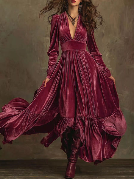 Ruffled Hem Long Sleeve Dress - Image 11