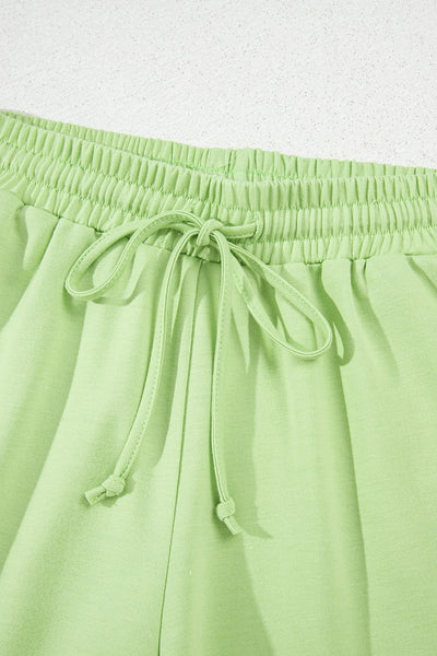 Loose V Neck Half Sleeve Tee and Drawstring Shorts Plus Size - Image 6