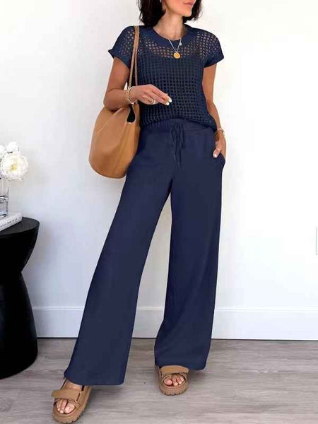 Women's Casual Hollow-Out Two-Piece Set | Beach & Lounge Set - Image 4