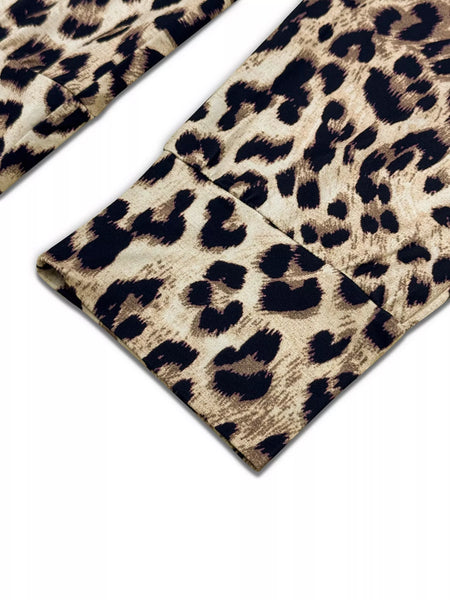 Leopard Print One-Shoulder Top and Pants Set - Image 5