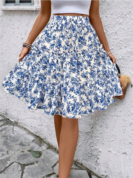 Floral Print Midi Skirt - Image 16