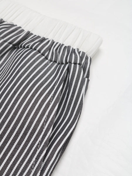 Striped Wide Leg Drawstring Pants - Image 10